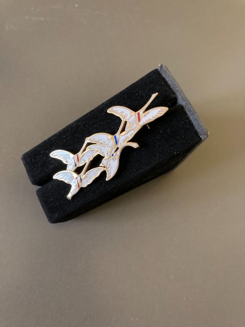 DANISH SILVER GILT AND ENAMEL BROOCH 1940S BY ERIK MAGNUSSEN - ADDITIONAL PHOTO 1