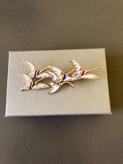 DANISH SILVER GILT AND ENAMEL BROOCH 1940S BY ERIK MAGNUSSEN - ADDITIONAL PHOTO 4