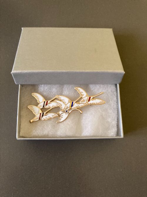 DANISH SILVER GILT AND ENAMEL BROOCH 1940S BY ERIK MAGNUSSEN - ADDITIONAL PHOTO 5