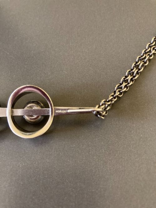 DANISH SILVER AND AMETHYST PENDANT 1960S BY N E FROM - ADDITIONAL PHOTO 4