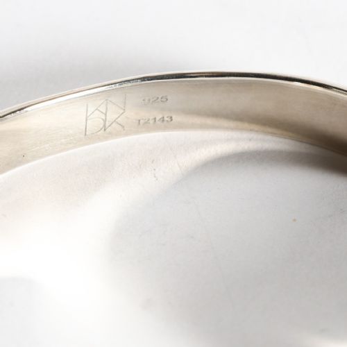 DANISH SILVER BANGLE WITH BLACK ONYX 1960S BY KURT NIELSEN - ADDITIONAL PHOTO 7