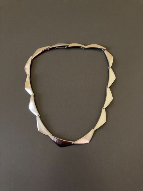georg jensen danish silver peak necklace 1960s - CATEGORY: ANTIQUE JEWELLERY - DATED 1960