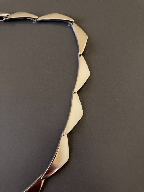 GEORG JENSEN DANISH SILVER PEAK NECKLACE 1960S - ADDITIONAL PHOTO 1