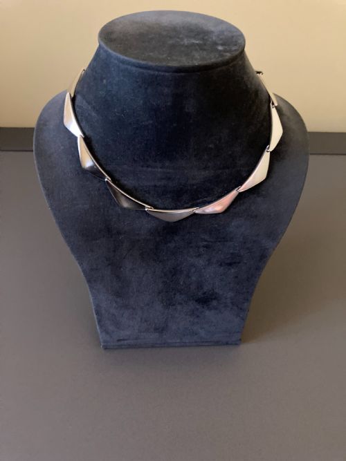 GEORG JENSEN DANISH SILVER PEAK NECKLACE 1960S - ADDITIONAL PHOTO 2