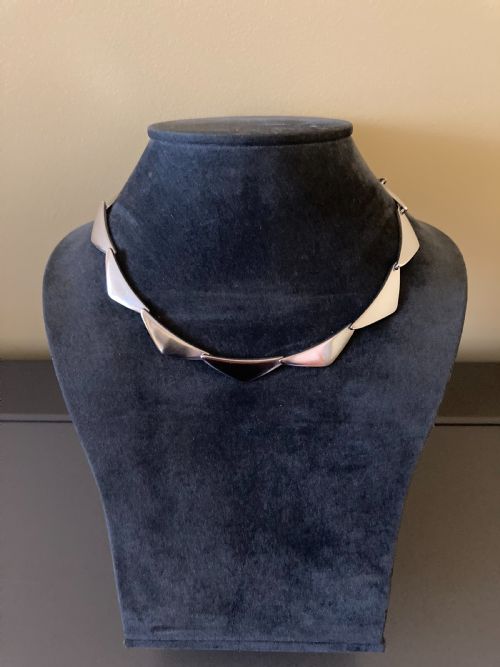 GEORG JENSEN DANISH SILVER PEAK NECKLACE 1960S - ADDITIONAL PHOTO 3