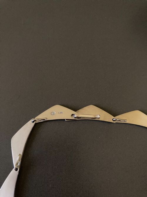 GEORG JENSEN DANISH SILVER PEAK NECKLACE 1960S - ADDITIONAL PHOTO 6