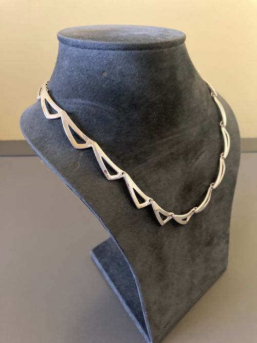 DANISH SILVER NECKLACE BY RANDERS SILVER 1960S - ADDITIONAL PHOTO 3