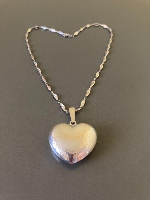 danish silver heart pendant 1960s by hermann siersbol - CATEGORY: ANTIQUE JEWELLERY - DATED 1960