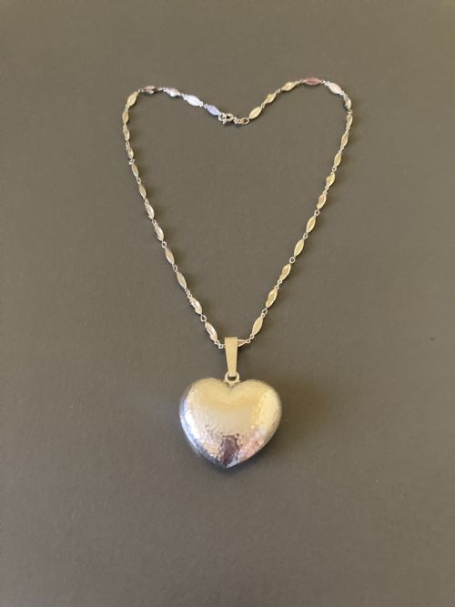 DANISH SILVER HEART PENDANT 1960S BY HERMANN SIERSBOL - ADDITIONAL PHOTO 2