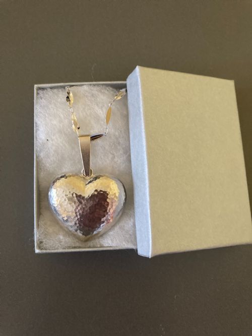 DANISH SILVER HEART PENDANT 1960S BY HERMANN SIERSBOL - ADDITIONAL PHOTO 4