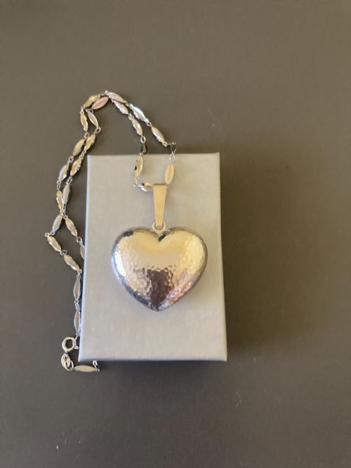 DANISH SILVER HEART PENDANT 1960S BY HERMANN SIERSBOL - ADDITIONAL PHOTO 5