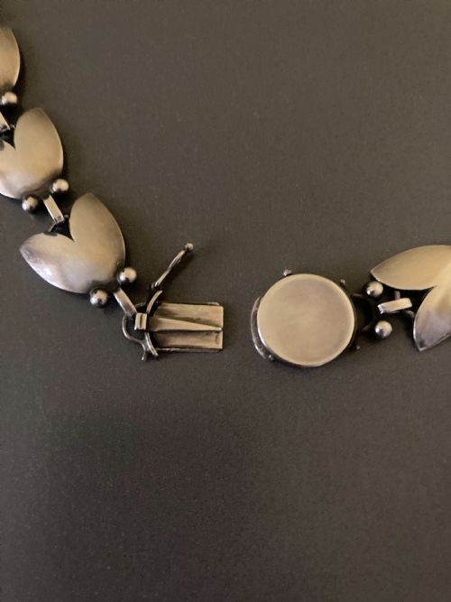 GEORG JENSEN DANISH SILVER NECKLACE TULIP PATTERN NO 66 - ADDITIONAL PHOTO 5