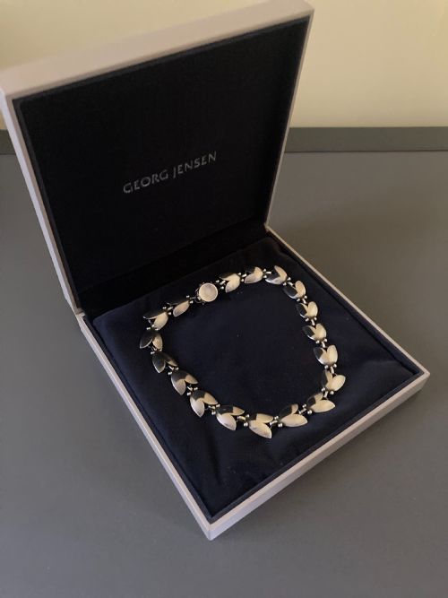 GEORG JENSEN DANISH SILVER NECKLACE TULIP PATTERN NO 66 - ADDITIONAL PHOTO 7