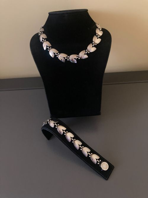 GEORG JENSEN DANISH SILVER NECKLACE TULIP PATTERN NO 66 - ADDITIONAL PHOTO 8