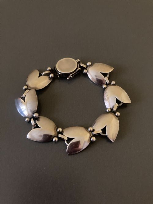 GEORG JENSEN DANISH SILVER BRACELET TULIP PATTERN NO 93 - ADDITIONAL PHOTO 2