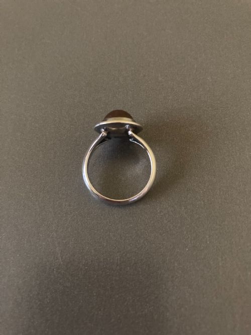 DANISH SILVER RING WITH AMBER 1960S BY N E FROM - ADDITIONAL PHOTO 2