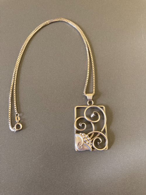DANISH SILVER PENDANT 1940S - ADDITIONAL PHOTO 1
