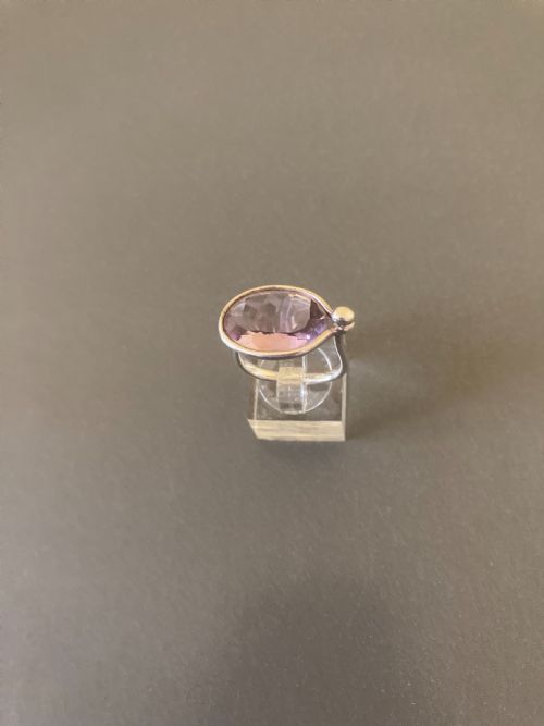 GEORG JENSEN DANISH SILVER AND AMETHYST SAVANNAH RING - ADDITIONAL PHOTO 1
