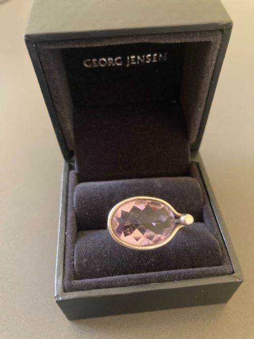 GEORG JENSEN DANISH SILVER AND AMETHYST SAVANNAH RING - ADDITIONAL PHOTO 5