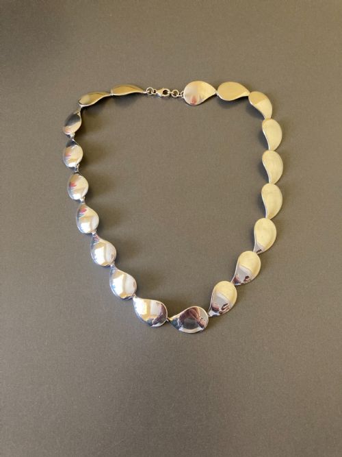 Danish Silver Necklace. By Randers Silver. 1960s.