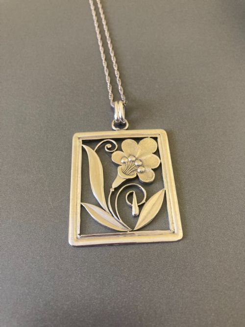DANISH SILVER PENDANT 1940S - ADDITIONAL PHOTO 1