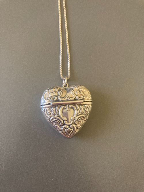 DANISH SILVER HEART LOCKET 1950S - ADDITIONAL PHOTO 5
