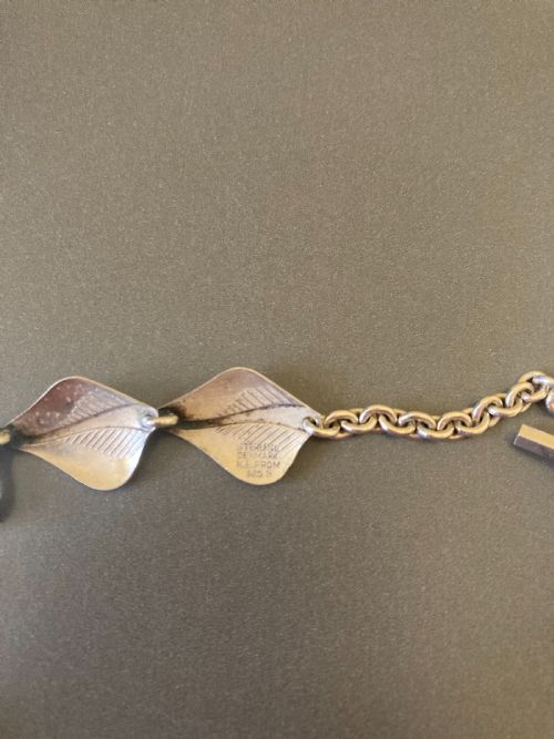 DANISH SILVER NECKLACE BY N E FROM 1950S - ADDITIONAL PHOTO 4