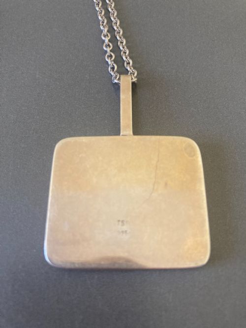 DANISH SILVER PENDANT WITH AGATE 1960S - ADDITIONAL PHOTO 4