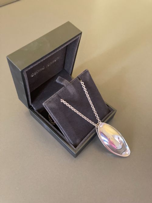 GEORG JENSEN DANISH SILVER ICONIC FISH DISH PENDANT 1950S - ADDITIONAL PHOTO 4