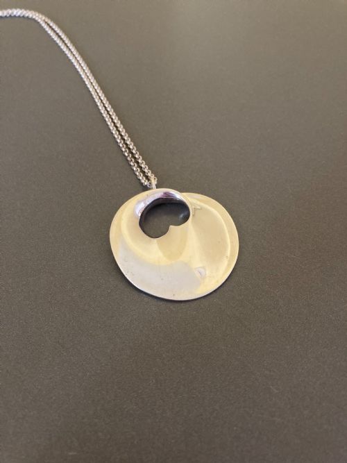 GEORG JENSEN DANISH SILVER HIDDEN HEART PENDANT 1960S BY VIVIANNA TORUN BULOW HUBE - ADDITIONAL PHOTO 1