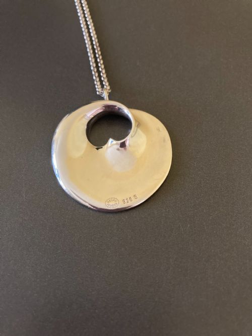 GEORG JENSEN DANISH SILVER HIDDEN HEART PENDANT 1960S BY VIVIANNA TORUN BULOW HUBE - ADDITIONAL PHOTO 8