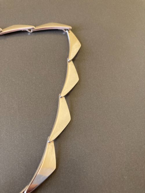 GEORG JENSEN DANISH SILVER PEAK NECKLACE 1960S - ADDITIONAL PHOTO 1