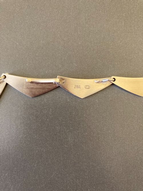 GEORG JENSEN DANISH SILVER PEAK NECKLACE 1960S - ADDITIONAL PHOTO 5