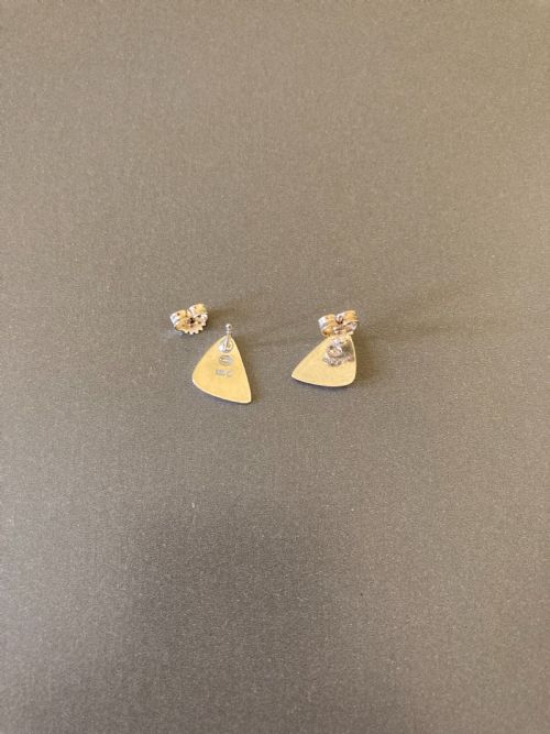 GEORG JENSEN DANISH SILVER PEAK EARRINGS 1960S - ADDITIONAL PHOTO 3