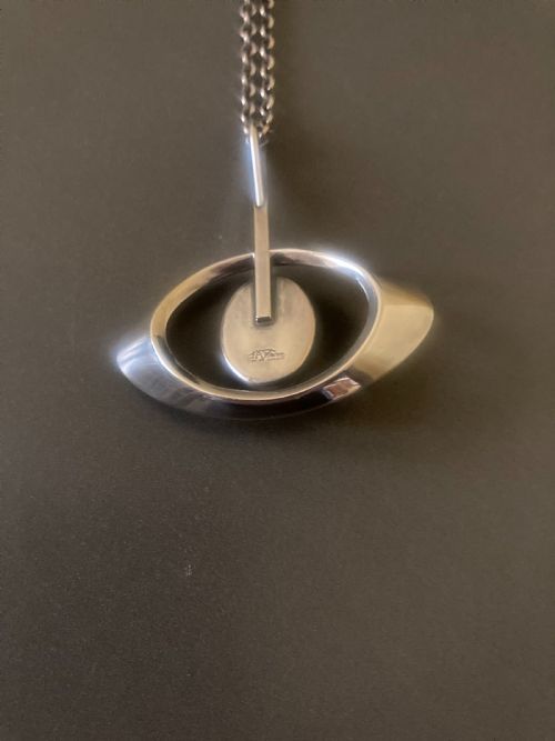 DANISH SILVER PENDANT WITH AMETHYST BY N E FROM 1960S - ADDITIONAL PHOTO 5