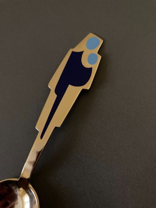 DANISH SILVER GILT AND ENAMEL CHRISTMAS SPOON 1962 - ADDITIONAL PHOTO 1