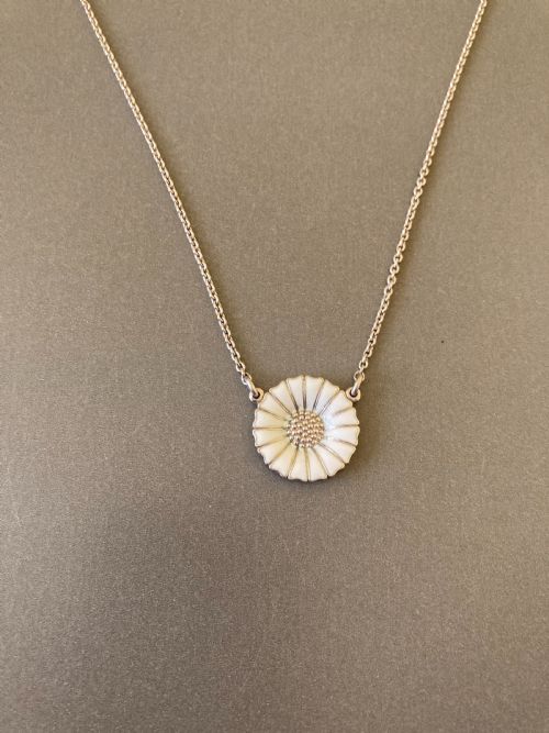 DANISH SILVER AND ENAMEL DAISY NECKLACE 1960S - ADDITIONAL PHOTO 2