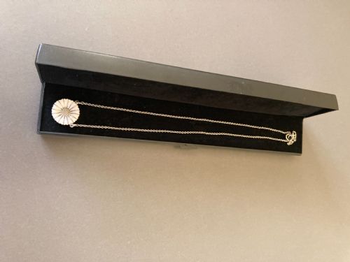 DANISH SILVER AND ENAMEL DAISY NECKLACE 1960S - ADDITIONAL PHOTO 4