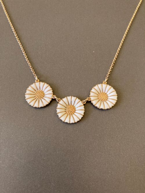 DANISH SILVER GILT AND ENAMEL DAISY NECKLACE 1960S - ADDITIONAL PHOTO 2