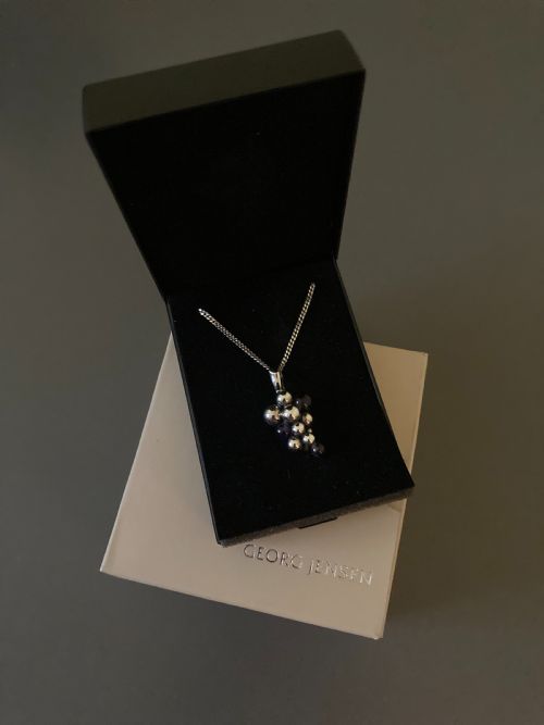 GEORG JENSEN DANISH SILVER AND AMETHYST MOONLIGHT GRAPE PENDANT 1960S - ADDITIONAL PHOTO 4