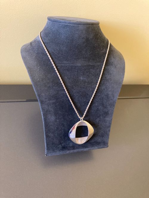 GEORG JENSEN DANISH SILVER PENDANT NO 368 DESIGNED BY HENNING KOPPEL - ADDITIONAL PHOTO 2