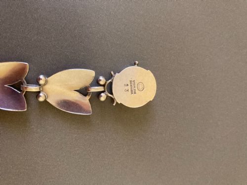GEORG JENSEN DANISH SILVER BRACELET TULIP PATTERN NO 93 - ADDITIONAL PHOTO 1