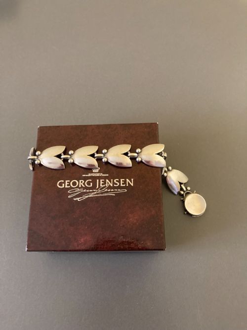 GEORG JENSEN DANISH SILVER BRACELET TULIP PATTERN NO 93 - ADDITIONAL PHOTO 5
