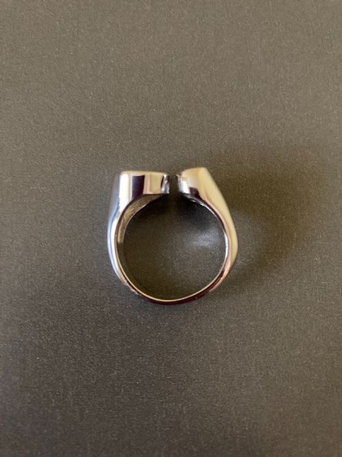 DANISH SILVER RING WITH ZIRCONIA BY RANDERS SILVER 1960S - ADDITIONAL PHOTO 3