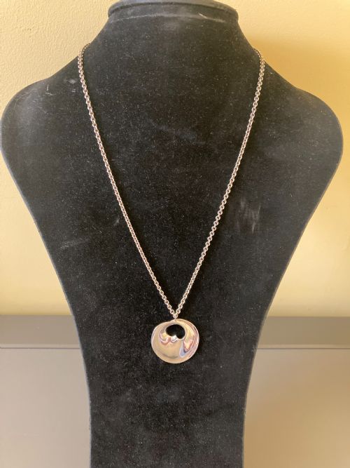 GEORG JENSEN DANISH SILVER HIDDEN HEART PENDANT 1960S - ADDITIONAL PHOTO 2