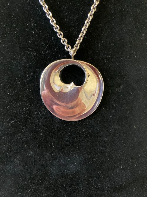GEORG JENSEN DANISH SILVER HIDDEN HEART PENDANT 1960S - ADDITIONAL PHOTO 4