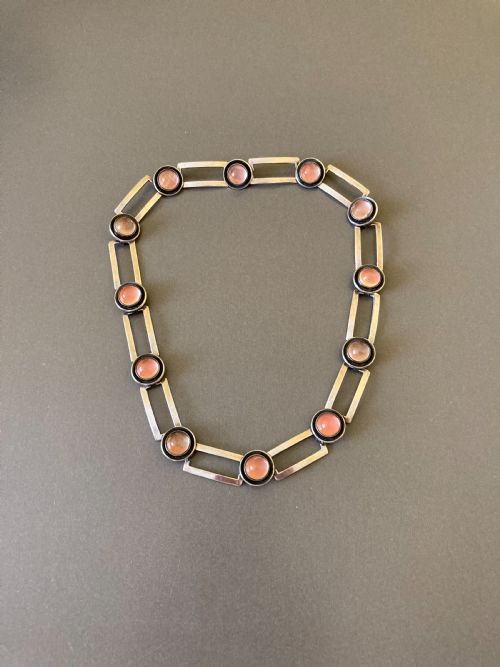 danish silver necklace by n e from 1960s - CATEGORY: ANTIQUE JEWELLERY - DATED 1960