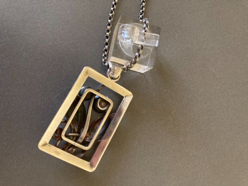 DANISH SILVER PENDANT 1940S BY G HOPPE - ADDITIONAL PHOTO 4