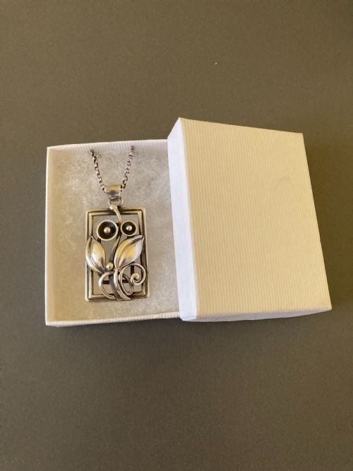 DANISH SILVER PENDANT 1940S BY G HOPPE - ADDITIONAL PHOTO 5