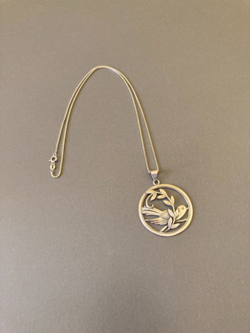DANISH SILVER PENDANT 1960S BY CHR VEILSKOV - ADDITIONAL PHOTO 1